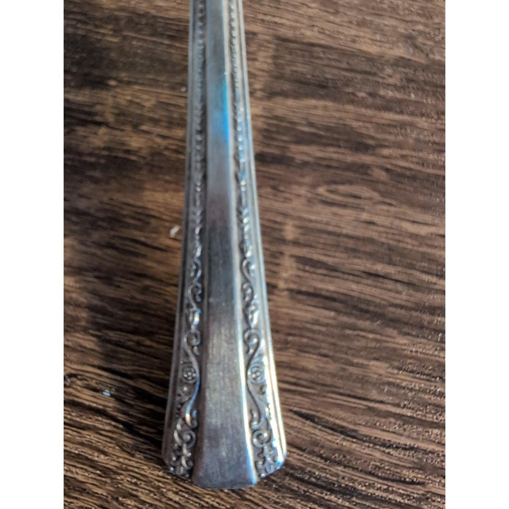Vtge Fascination Silverplate Cold Meat Serving Fork Floral Scroll Pattern 8.5" - Picture 3 of 13